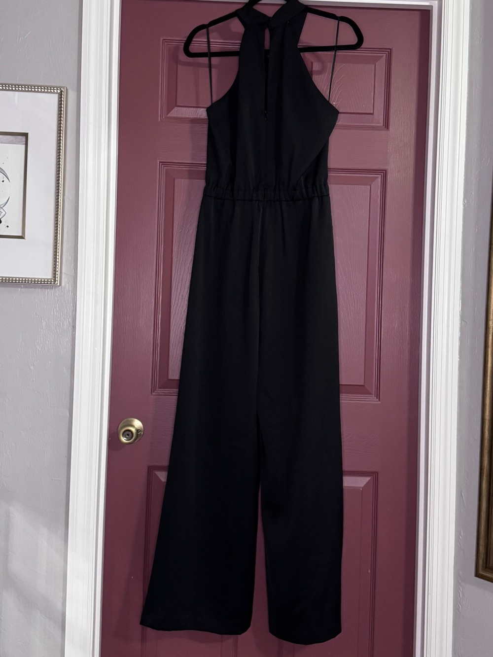 Lucy Paris Black Halter-Neck Wide Leg Jumpsuit